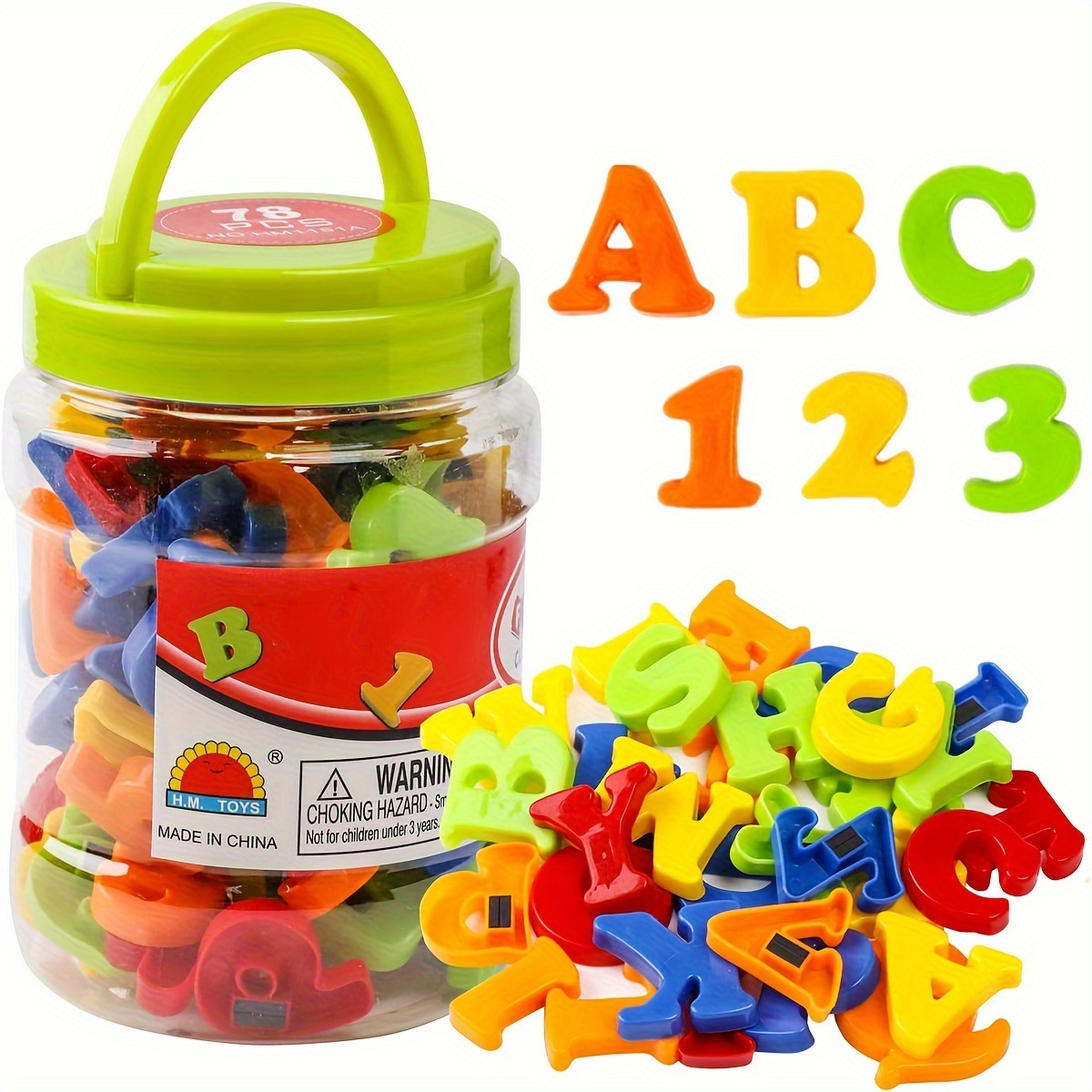 Kids Educational - Alphabet Numbers & More - 78 pçs letras magnéticas números alfabeto,