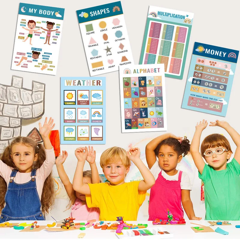 Kids Education Wallpaper - 16 pçs montessori iluminar educação precoce