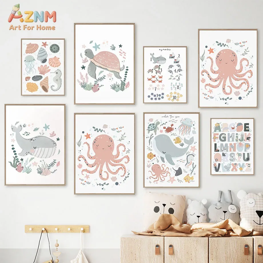Kids Educational - Alphabet Numbers & More - AZNM Quadro Decorativo de Parede em