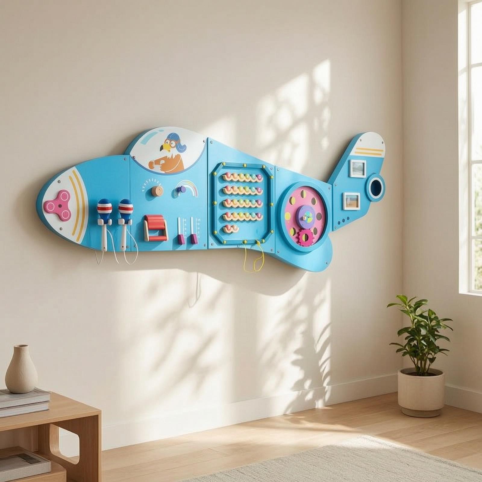 Kids Education Wallpaper - Painel de Atividades Educacional de Madeira,