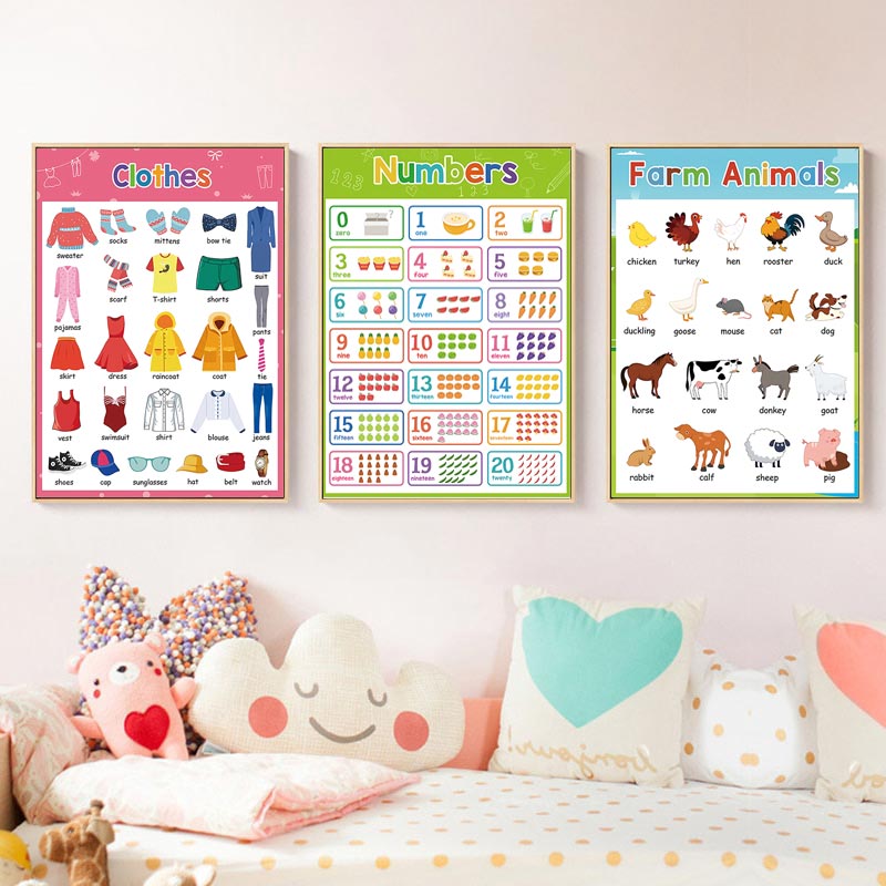 1 peça sem moldura, quadro de  - Kids Educational - Alphabet Numbers & More avaliação e preço