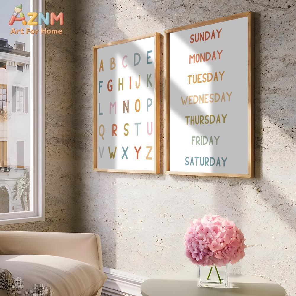 AZNM Quadro de Parede Educacio - Kids Education Learning avaliação e preço