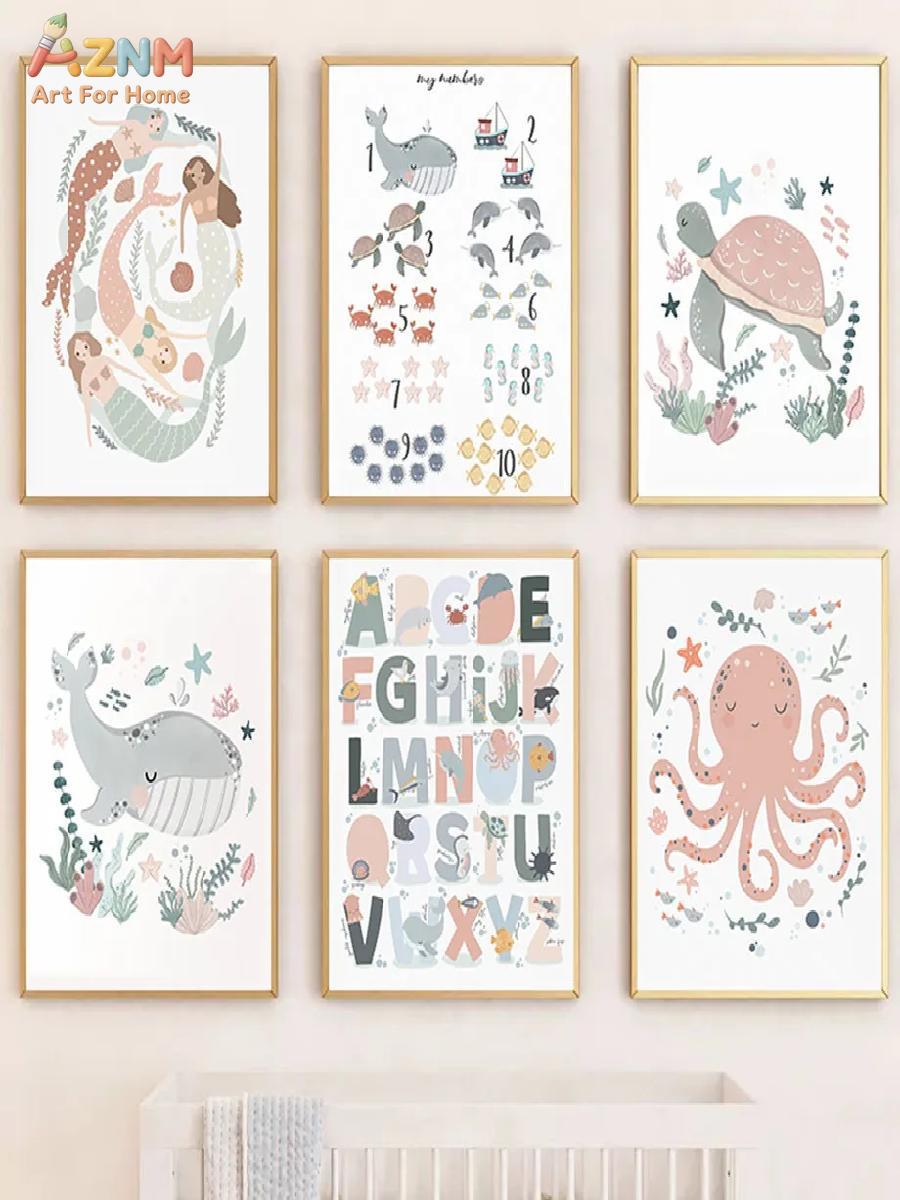 AZNM Quadro Decorativo de Pare - Kids Educational - Alphabet Numbers & More avaliação e preço