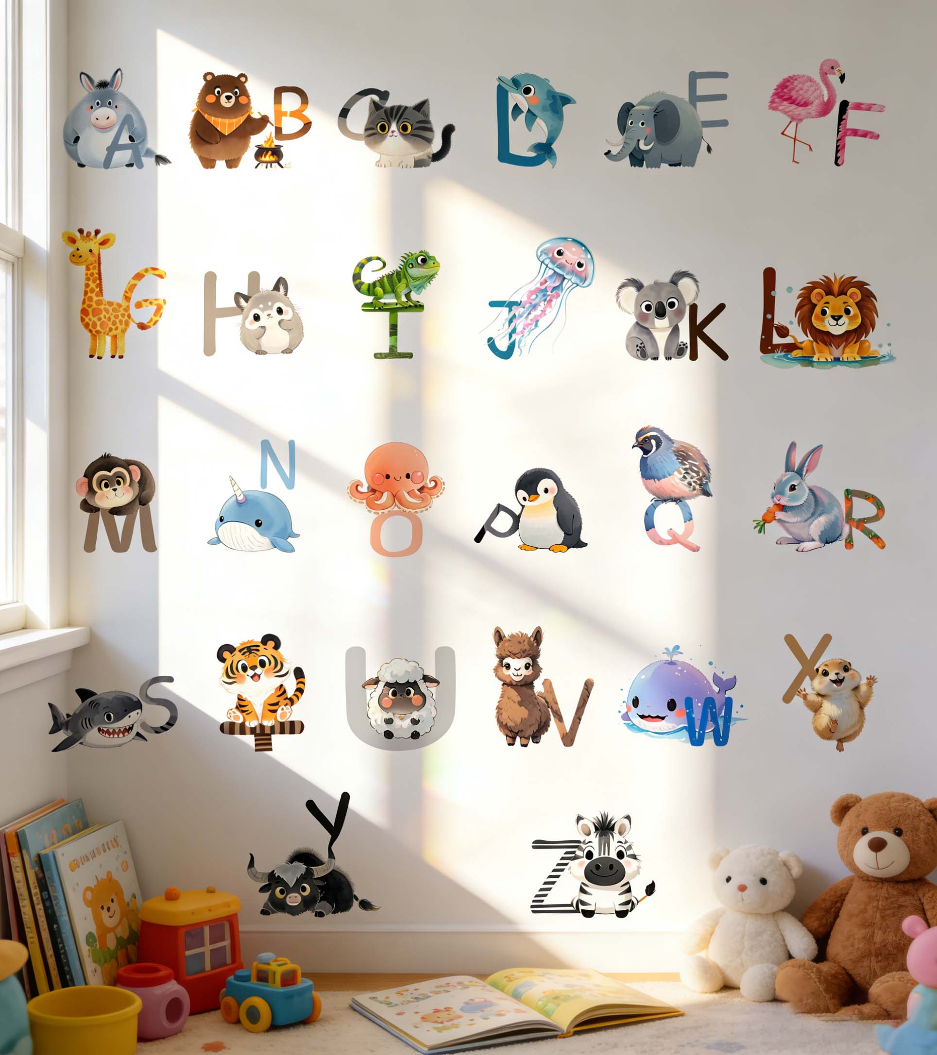 Adesivos de Parede do Alfabeto - Kids Education Wallpaper avaliação e preço