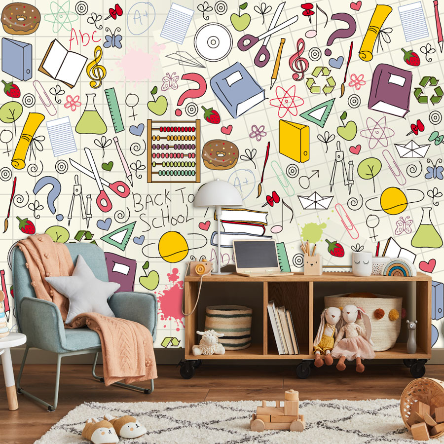 Papel de Parede Personalizado  - Kids Education Wallpaper avaliação e preço